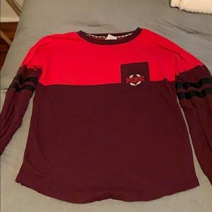 Pink color block long sleeve